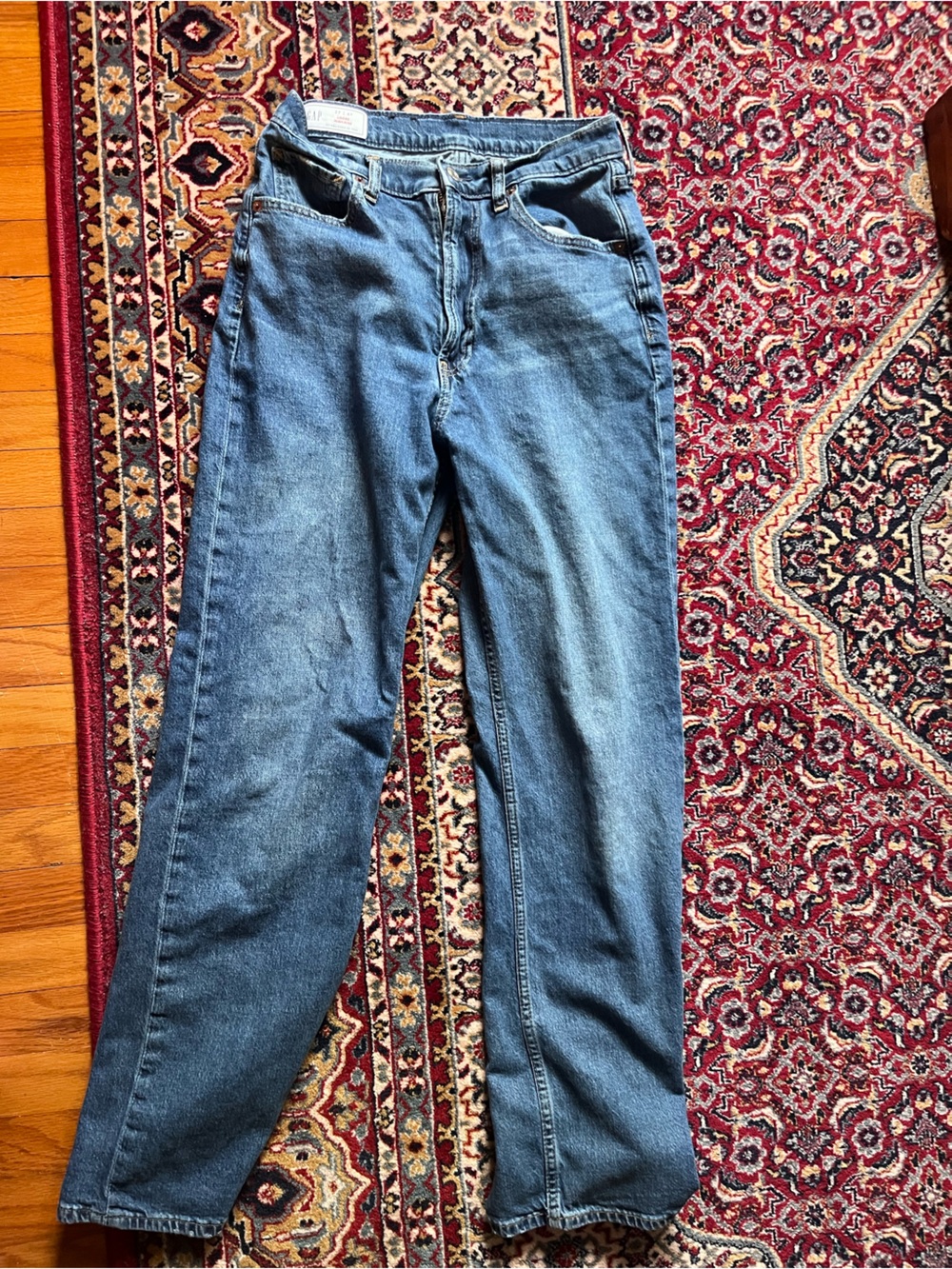 Gap Loose High Rise Straight-Leg Blue Jeans